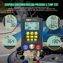 Digital Manifold Gauge Set Pressure&Temp Test HVAC Manifold Pressure Leak Test D