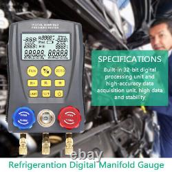 Digital Refrigeration Manifold Gauge Pressure Vacuum Temperature Meter Set W5M0