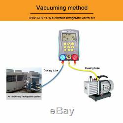 Digital Refrigeration Manifold HVAC Gauges Vacuum Pressure Temperature Test Set