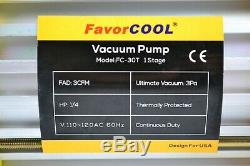 FAVORCOOL 3CFM 1/4HP Vacuum Pump AC Manifold Gauge Set Combo for R410A R134A R22