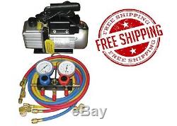 FJC, Inc. KIT6 Vacuum Pump & R134a Manifold Gauge Set FREE SHIPPING! NEW ITEM
