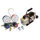 Fjc Kit6m Vacuum Pump And Aluminum Block Manifold Gauge Set With Manual Couplers