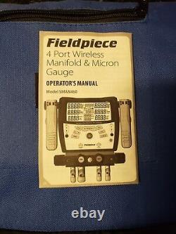 Field Piece SMAN460 Wireless 4-Port Digital Manifold Micron Gauge, extra hose