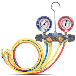 For Yellow Jacket 49968 Manifold Gauges with Ball Valve Hose Set R-22/404A/410A