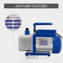 HVAC AC Manifold Gauge Set Air Vacuum Pump Refrigeration Charging R134a R410a