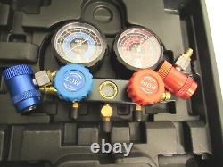 HVAC Automotive AC Vacuum Pump w Leak Detector & Manifold Gauge Set 1/3 HP 4 CFM