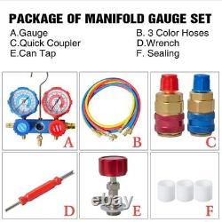 HVAC Manifold Gauge Set Hose Kit AC Diagnostic High Pressure Durable Tool Parts