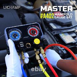 HVAC R410A Manifold Gauge Set AC R134A, Freon R22 R32 410A 134A Diagnostic Manif