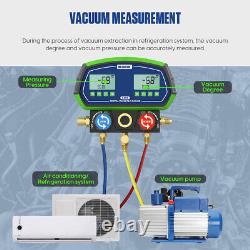 HVAC Refrigerant Digital Manifold Temperature Gauge Vacuum Pressure Leak Tester