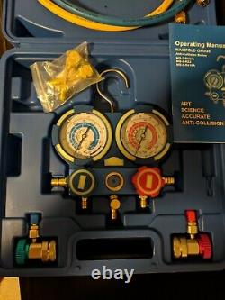 HVAC Vacuum Pump & AC Manifold Gauge Set 1/4hp R134a & R410a adapters