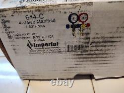 IMPERIAL 600 Series 644-C 4-Valve Manifold Gauge Set- Free Shippig