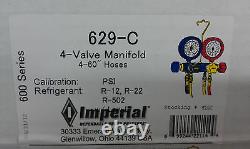 Imperial, 4-Valve Manifold, 60 Hose Set with LOW-LOSS FITTINGS, 629-C