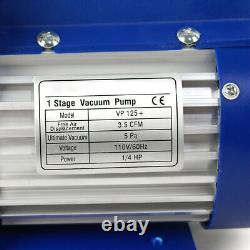 Industral A/C Manifold Gauge Set R134A R410a R22 with3,5 CFM 1/4HP Air Vacuum Pump