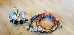 JB INDUSTRIES Mechanical Manifold Gauge Set, 4 Valves Lightly Used w hoses
