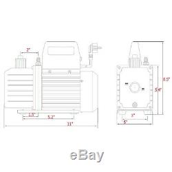 K&N536 Air Vacuum Pump HVAC Refrigeration Kit AC Manifold Gauge Set R134 4CFM