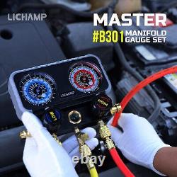 Lichamp AC R1234YF R134A Gauge Set, Automotive Manifold Gauge Compatible with