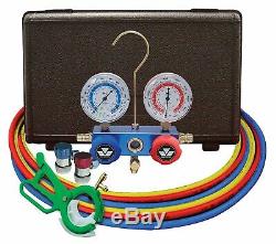 MASTERCOOL 98661-PRO Blue R134A and R-12 Dual Manifold Gauge Set with 60 Hose