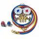 Mastercool 83161 R134a 2-way Brass Manifold Gauge Set With3-60 Hoses