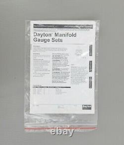 New Dayton 4PDF7 2-Valve Mechanical Manifold Gauge Set with Hoses HVAC A/C (24246)