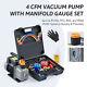 Omt 1/3 Hp 4cfm Ac Air Vacuum Pump & Manifold Gauge Set Hvac Units With Case New