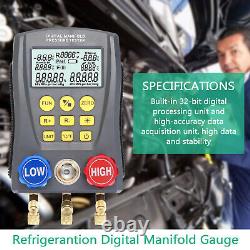 Pressure Gauge Refrigeration Digital Vacuum Pressure Manifold Tester Set Q6G7