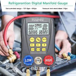 Pressure Gauge Refrigeration Digital Vacuum Pressure Manifold Tester Set Q6G7
