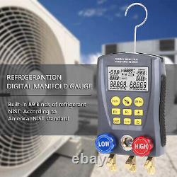 Pressure Gauge Refrigeration Set Digital Vacuum Pressure Manifold Tester E4Z5
