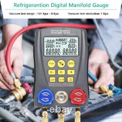 Pressure Gauge Refrigeration Vacuum Manifold &Air Conditioning Temp Tester V4J3