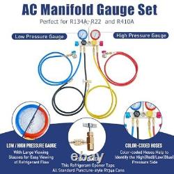 Professional Vacuum Pump & Manifold Gauge Set HVAC A/C Refrigeration Kit