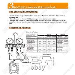 Professional Vacuum Pump & Manifold Gauge Set Hvac A/c Refrigeration Kit Diagnos
