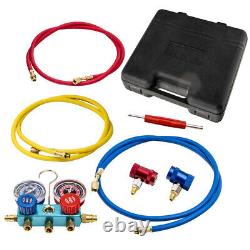 R1234YF HVAC Air Conditioning Manifold Gauge Set With72 Color Hoses A/C