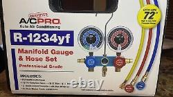 R1234YF Manifold Gauge Set WithExtra Long 72Color Hoses A/C And Yellow Hose