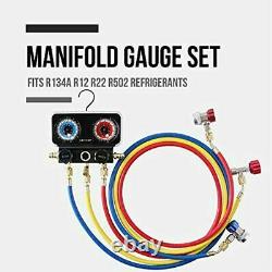 R134A AC Gauge Set Diagnostic Manifold Compatible R134A R12 R22 R502 Refrigerant