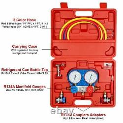R134A R404A R22 R410A HVAC A/C Refrigeration Kit AC Manifold Gauge Charging Set