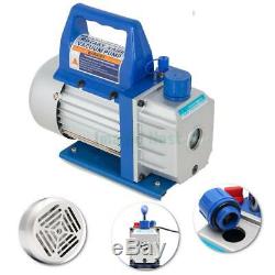 R134 HVAC AC Manifold Gauge Set Kit Refrigerant+ 3CFM 1/4HP Electric Vacuum Pump