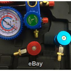 R134a AC Manifold Pressure Gauge Set Automotive Air Conditioning Tool Kit