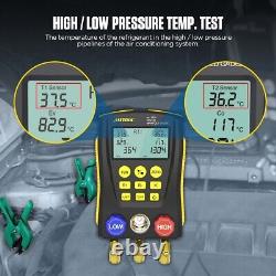 Refrigeration Digital Manifold Gauge Meter HVAC Vacuum Pressure Temp Tester Set