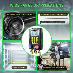 Refrigeration Digital Manifold Gauge Set AC/HVAC Tools WithHose Clamp Kit for Air