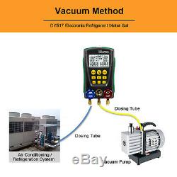 Refrigeration Digital Manifold Gauge Set HVAC Vacuum Pressure Temp Tester Kit US