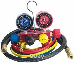 Robinair 42266 Aluminum 4-Way Manifold Gauge Set with Hoses for R-12, R-22, and