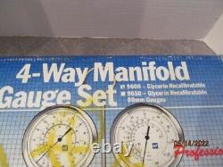 TIF #9600 4-Way Manifold 65mm gauge set Glycerin filled Recalibratable