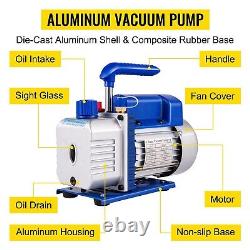 VEVOR Vacuum Pump 4CFM 1/4 Air Vacuum Pump HVAC A/C Manifold Gauge Set