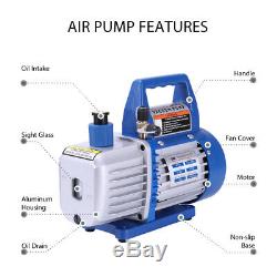 VIVOHOME 3.5CFM 1/4HP Air Vacuum Pump HVAC Refrigerant Kit AC Manifold Gauge Set