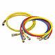Yellow Jacket Manifold Hose Set, 60 In, 21990, Red, Yellow, Blue, Black