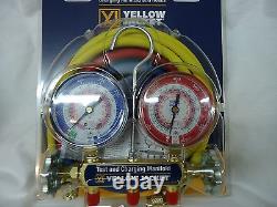 Yellow Jacket 42004 Series 41 Manifold R-22 / 404A / 410A, 60 Standard Hoses
