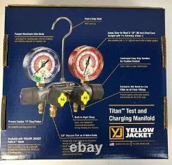 Yellow Jacket 49967 TitanT Manifold, 3-1/8 Gauges, with Hoses, R22 / 404A / 410A