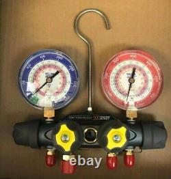 Yellow Jacket 49967 TitanT Manifold, 3-1/8 Gauges, with Hoses, R22 / 404A / 410A
