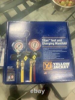 Yellow Jacket 49967 TitanT Manifold, Gauges, with4 Hoses, R22 / 404A / 410A