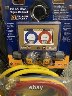 Yellow Jacket P51-870 Digital Manifold Gauge Set Analyzer Vacuum Temperature