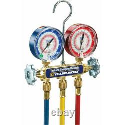 Yellow Jacket Series 41 Manifold Gauge 42004 Two Valve Set with 3 and 1/8 Gauges